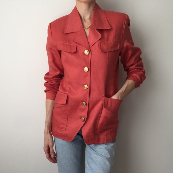 Vintage Italian Coral Blazer - Picture 5 of 12